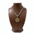 Queen Bee AB Crystal Necklace on Wood Bust