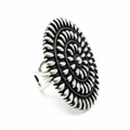 Silver Concho Ring — White Background
