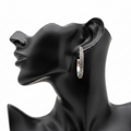 Western Bubble Hoop Earrings – Front View Black Mannequin Ear