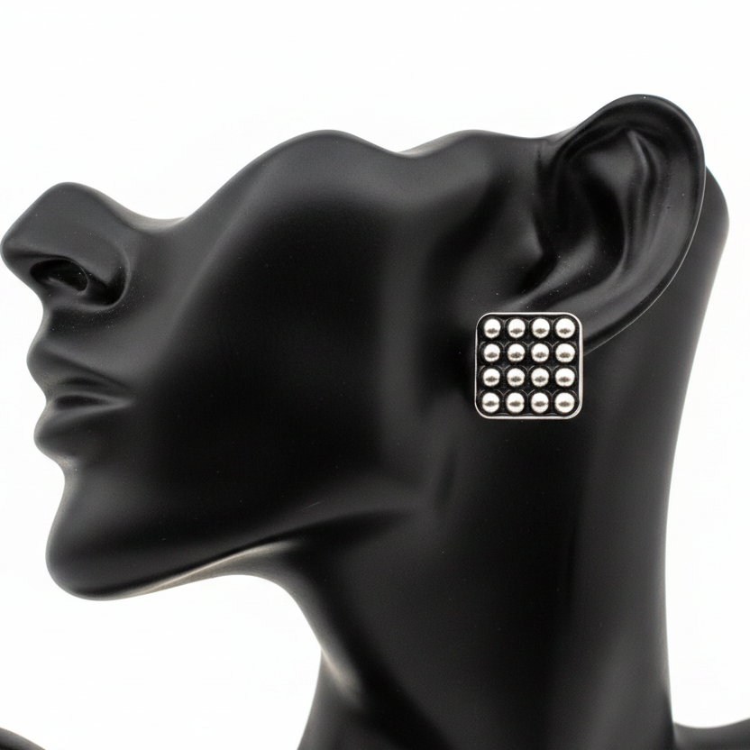 Western Bubble Stud Earrings – Black Mannequin Ear