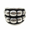 Western Double Bubble Textured Stretch Ring – White Background