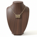 Western Rectangle Bubble Necklace – Dark Wood Square Neck Display